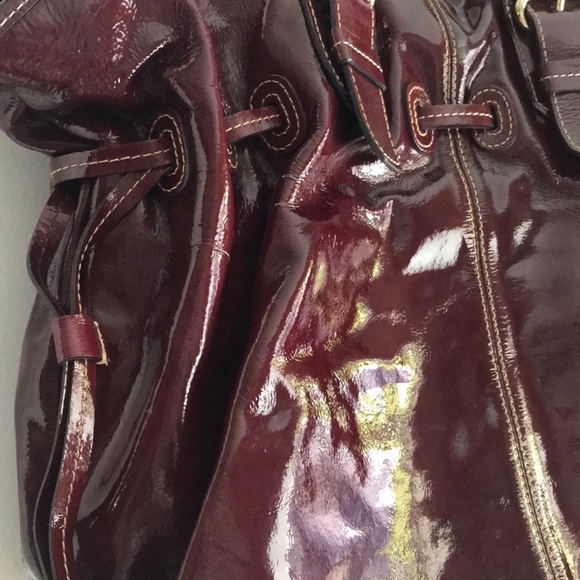 Dooney & Bourke Patent Leather Plum Chiara Tote Purse LARGE - Picture 9 of 10